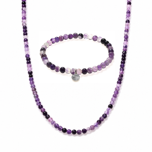 Purple Fluorite Beaded Duo Mini
