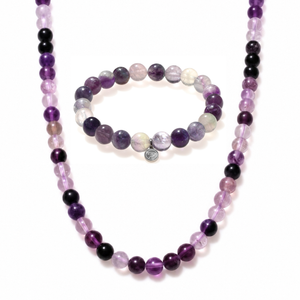 Purple Fluorite Beaded Duo
