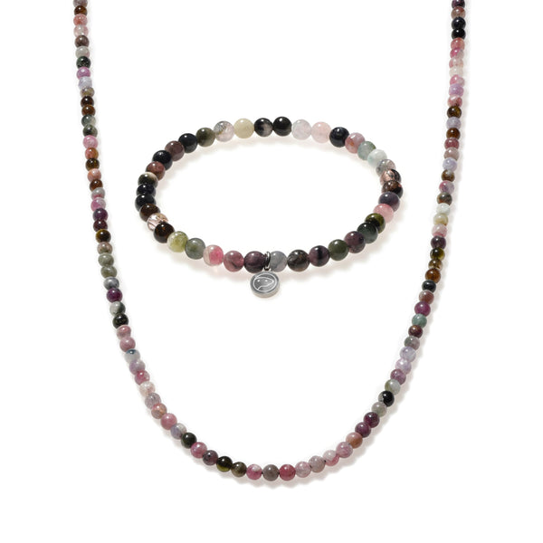 Rainbow Tourmaline Beaded Duo Mini