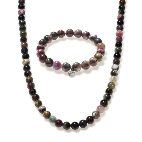 Rainbow Tourmaline Beaded Duo