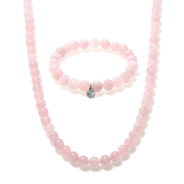 Rose Quartz Beaded Duo