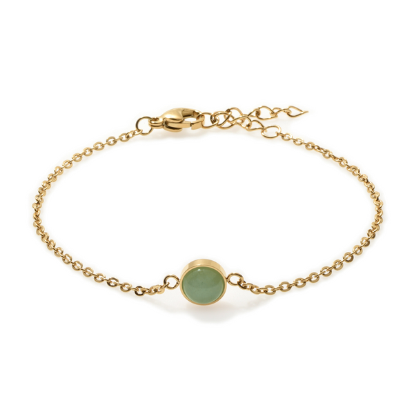 Aventurine Solitaire Gold Bracelet