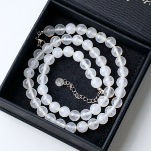White Agate Beaded Necklace